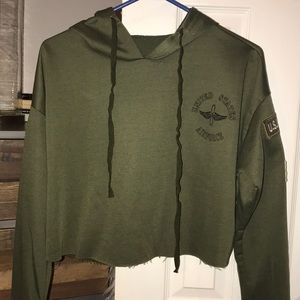 army green hoodie